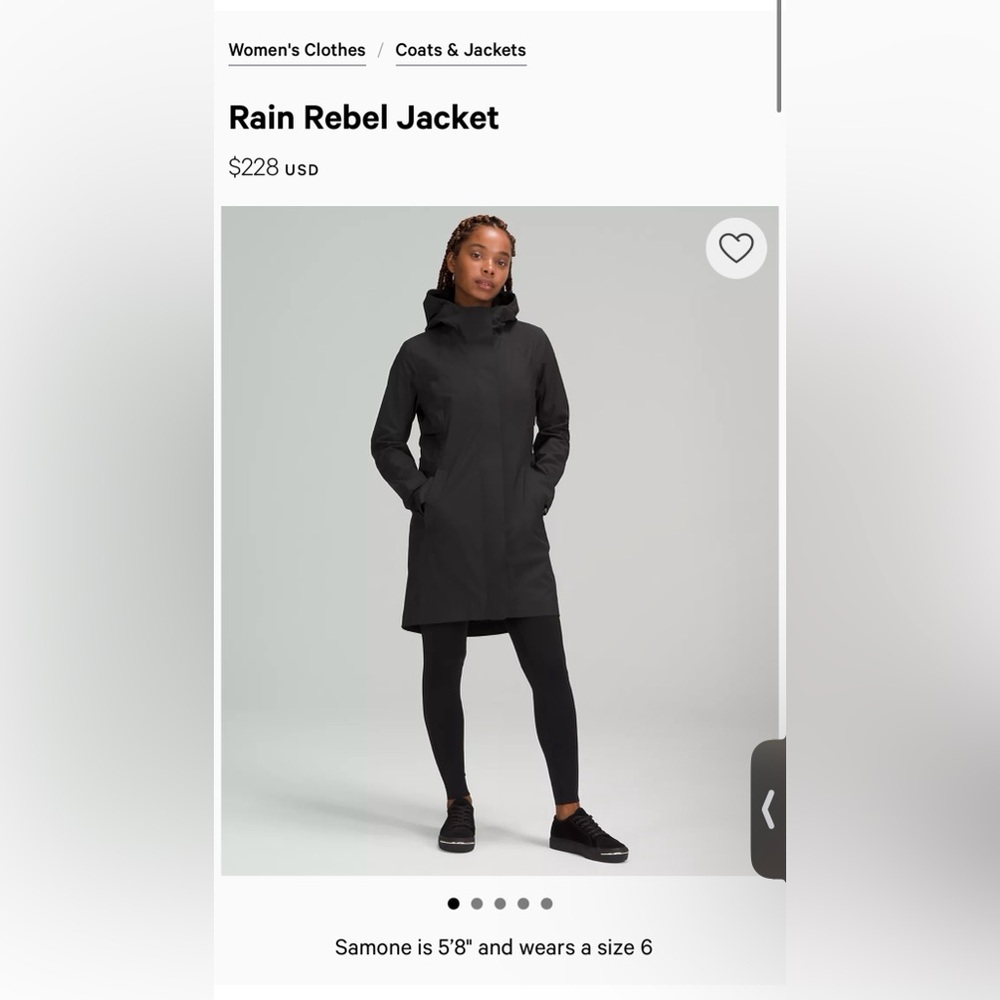 Lululemon rain rebel jacket